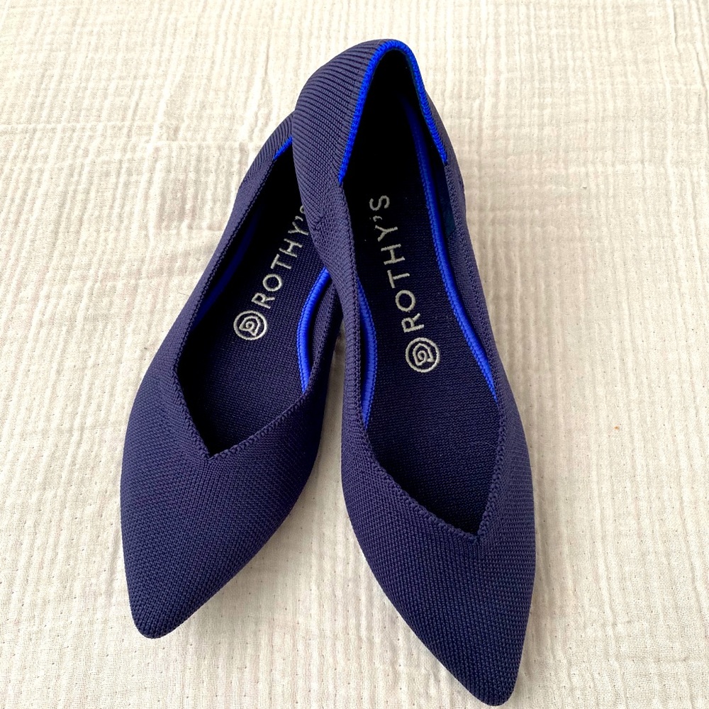 Rothy’s Navy Pointed Toe Flats
